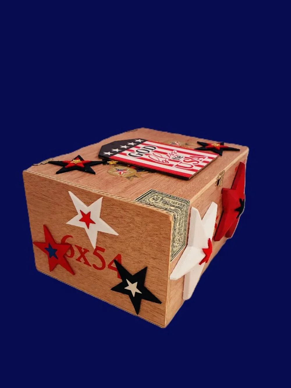 SUEÑOS de Saundra Upcycled, American Standard Cigar Box, ARTFUL STORAGE